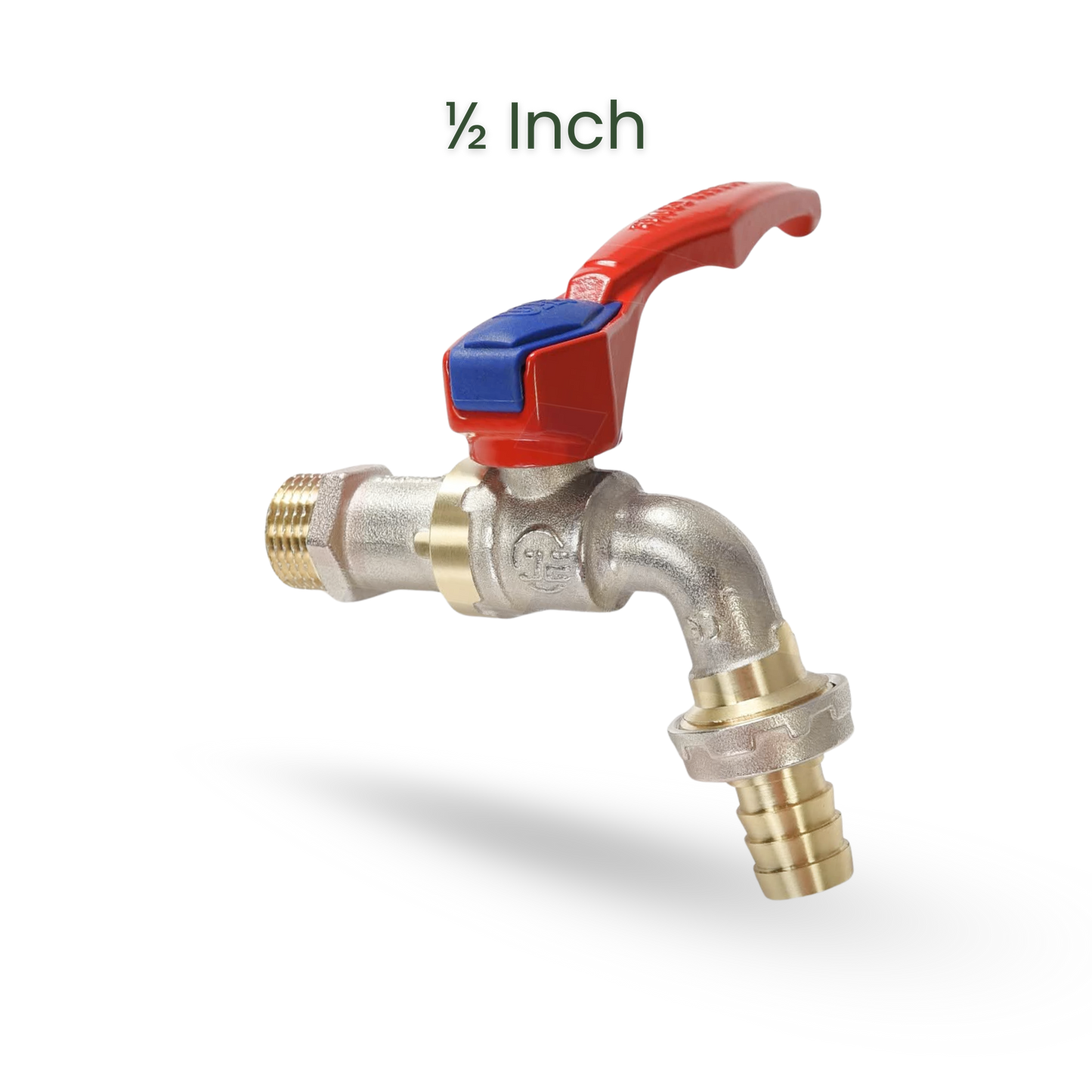 1/2 Inch Heavy-Duty Nickel Finish Copper Faucet with Red Handle