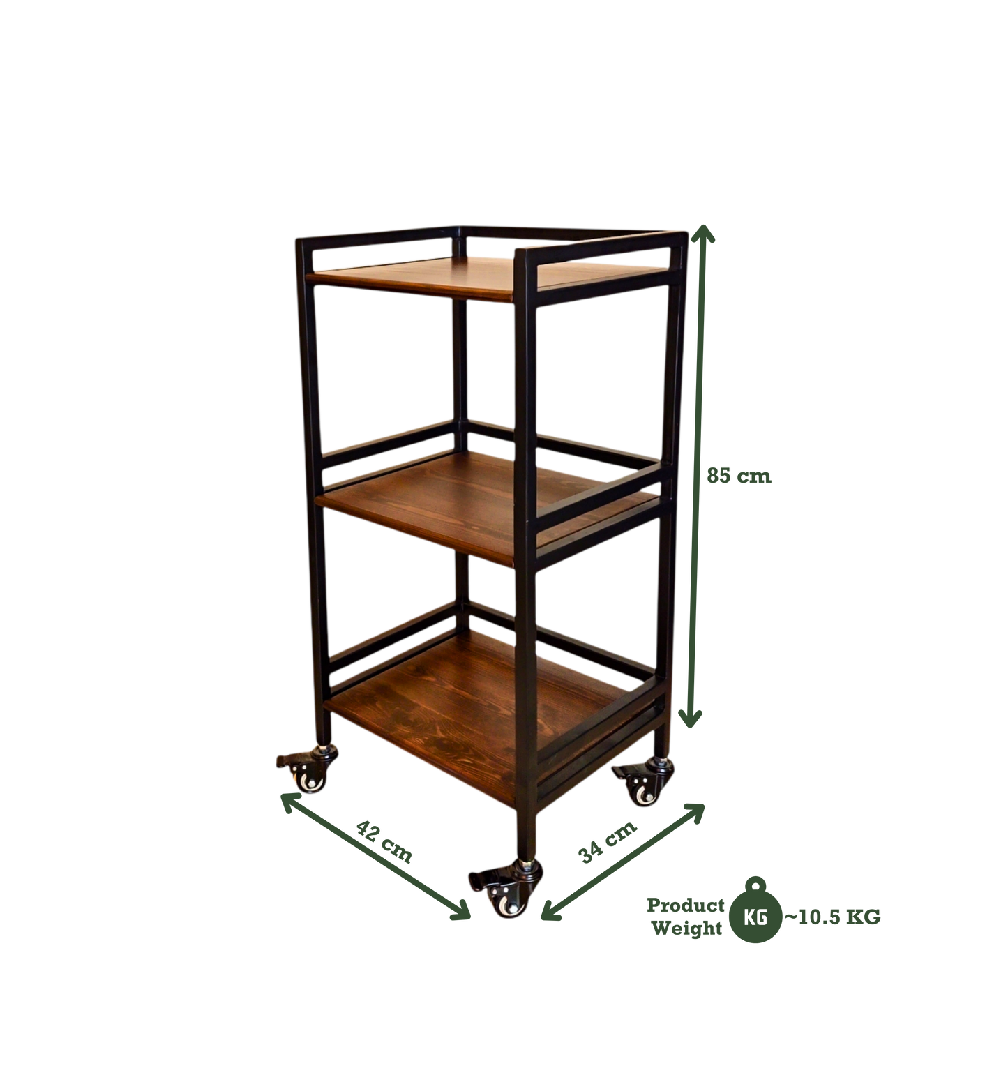 3-Tier IronRack™ with Wheels & Brakes