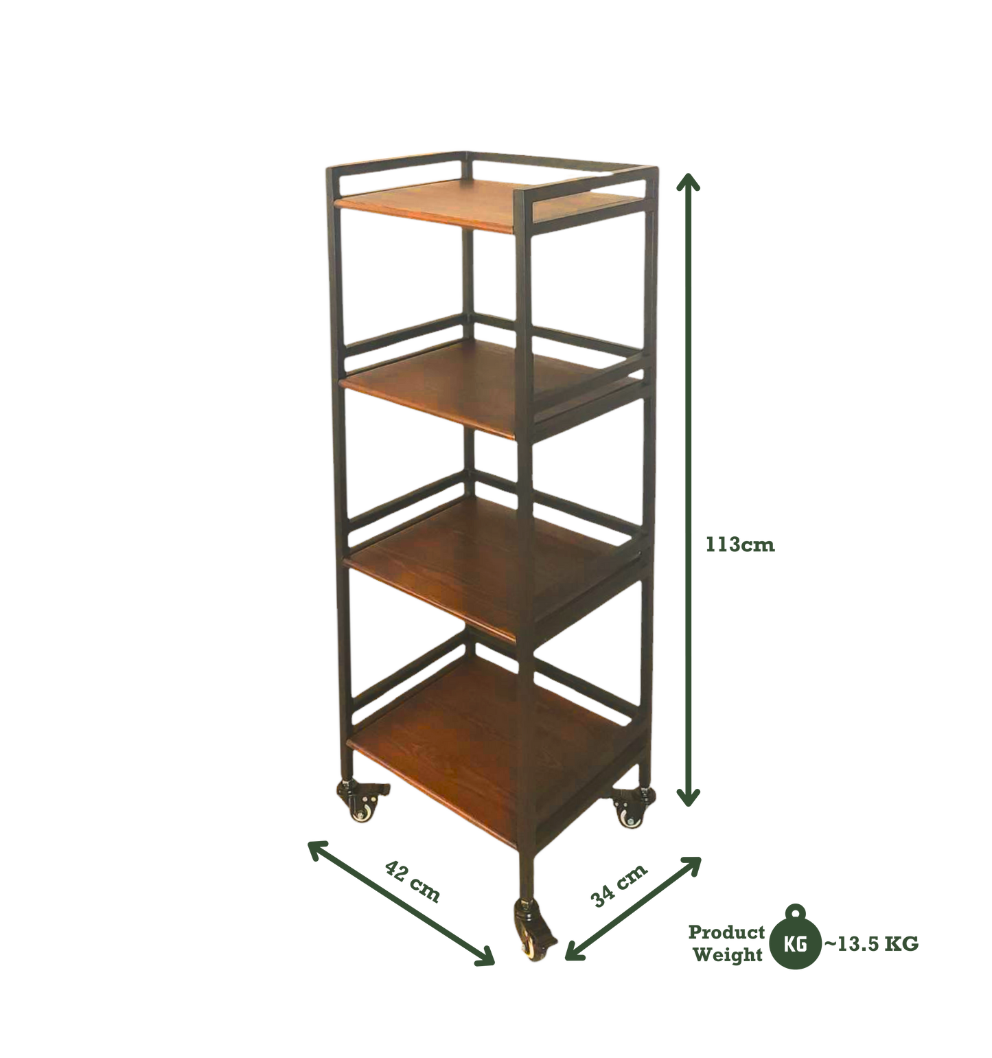 4-Tier IronRack™ with Wheels & Brakes