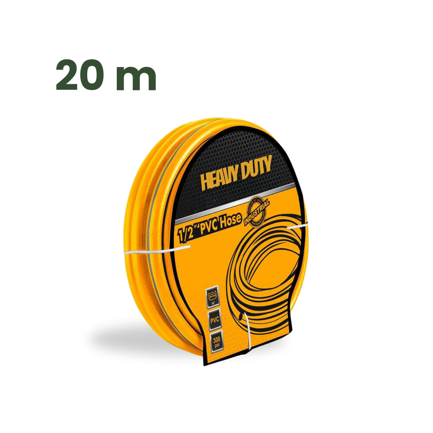 Full Set | Modern Hose Holder + 20m Heavy Duty PVC Hose + 9 Mode Sprayer + Connectors