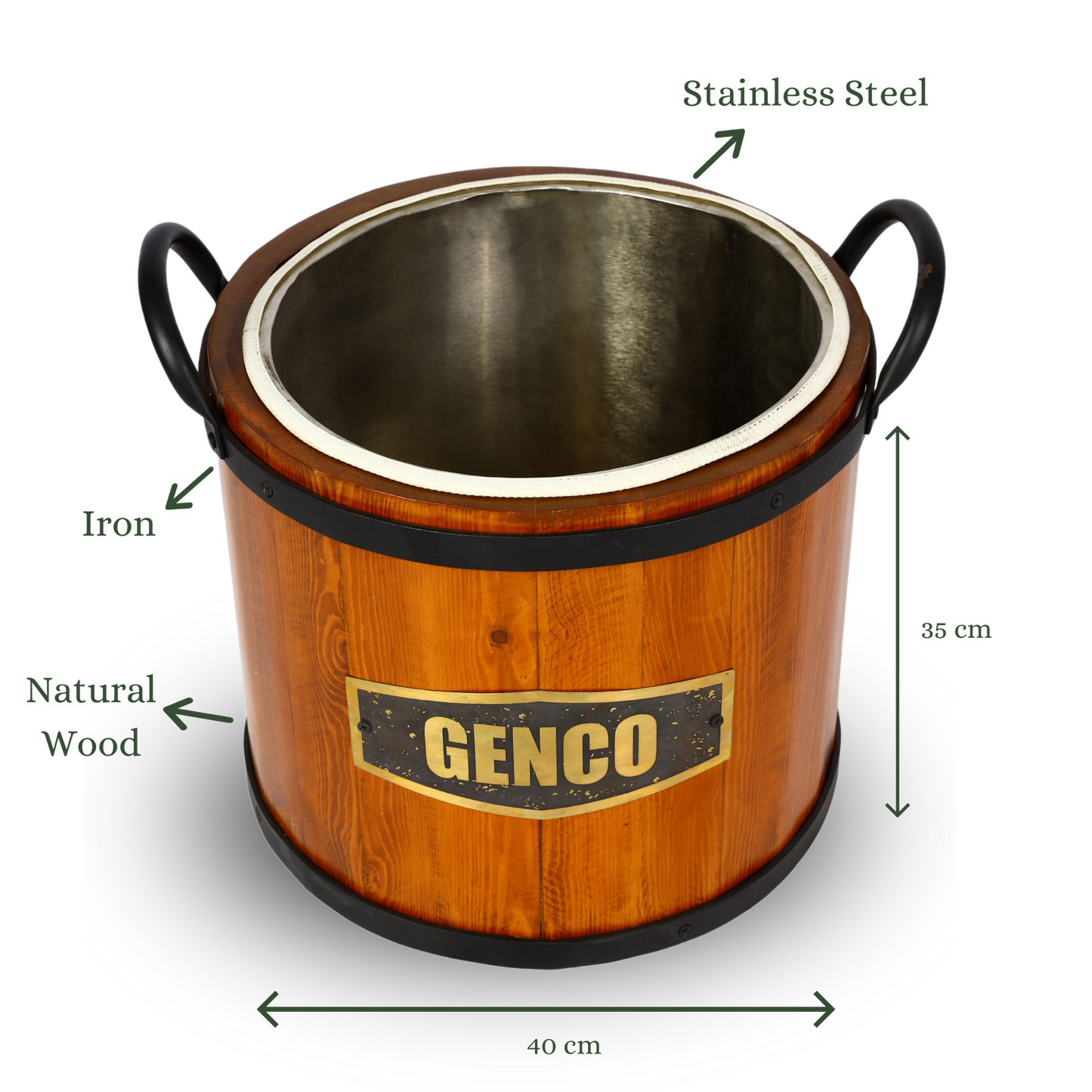 TimberChill Ice Bucket with Stainless Steel Interior
