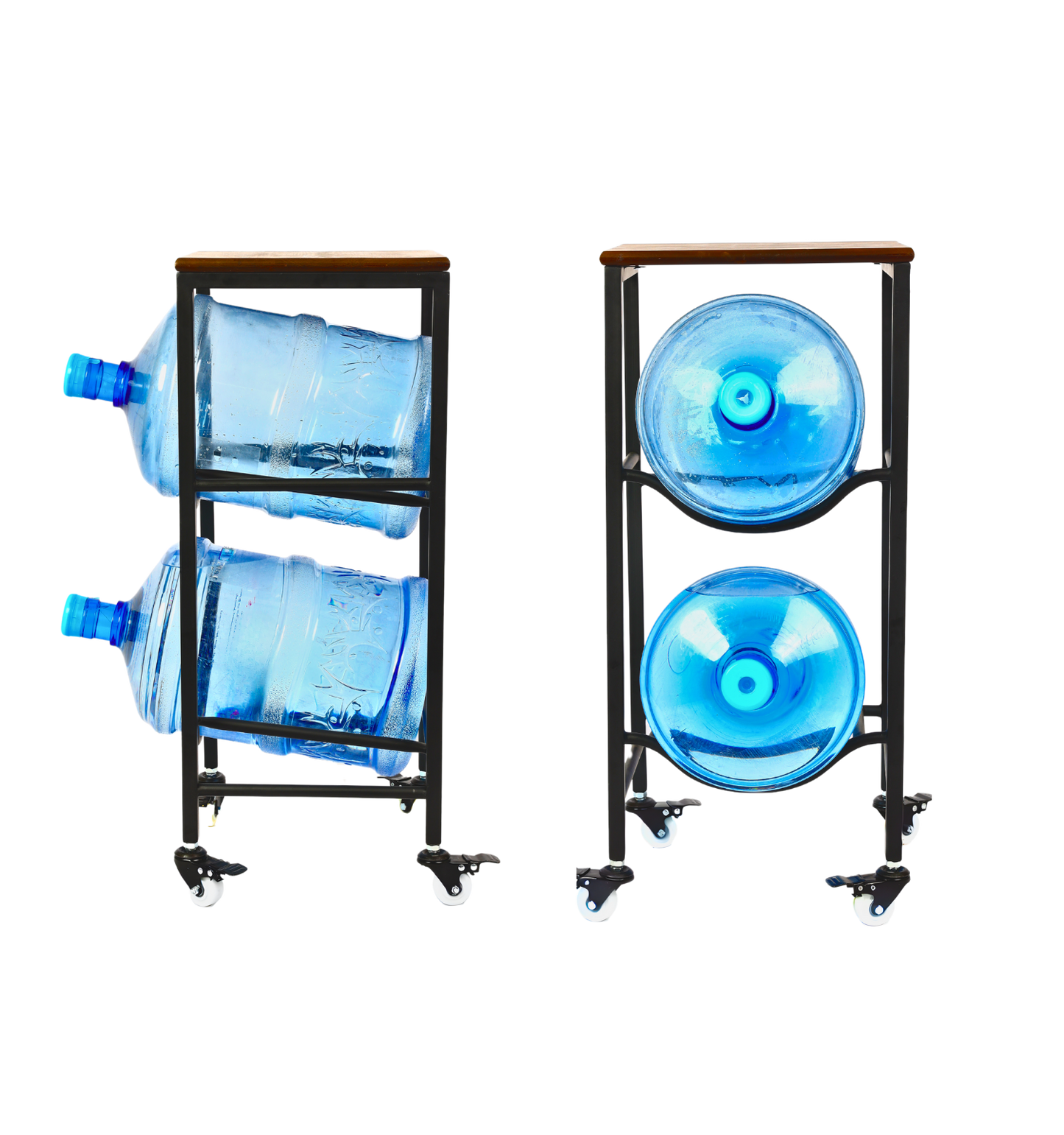 2-Tier WaterRack™ Premium with Natural Wood Shelf, Wheels & Brakes