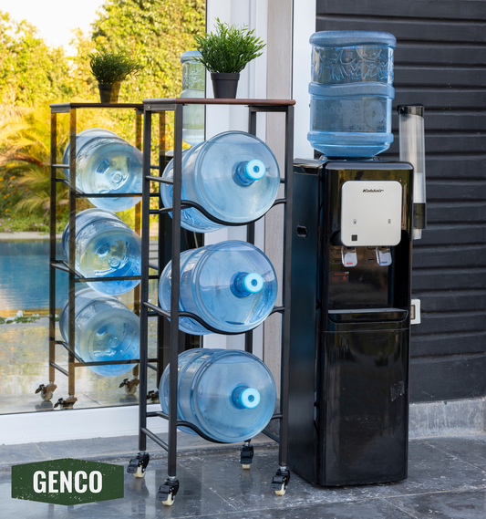 3-Tier WaterRack™ Premium with Natural Wood Shelf, Wheels & Brakes