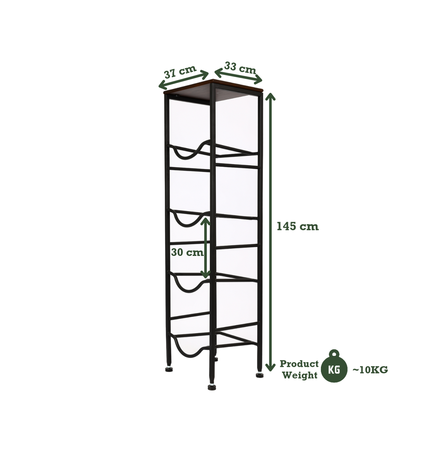 4-Tier WaterRack™ Premium with Natural Wood Shelf
