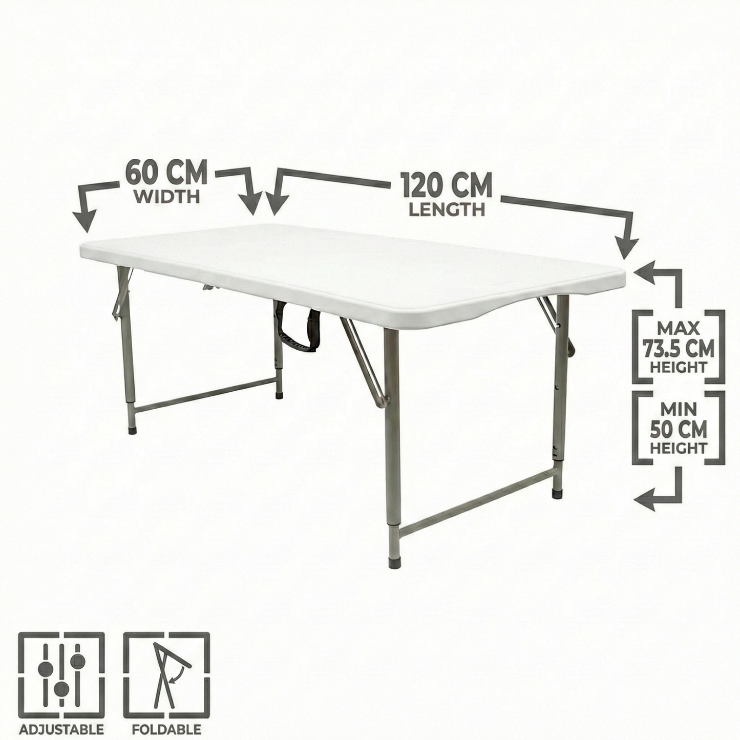 120x60cm Heavy-Duty Portable Folding Table