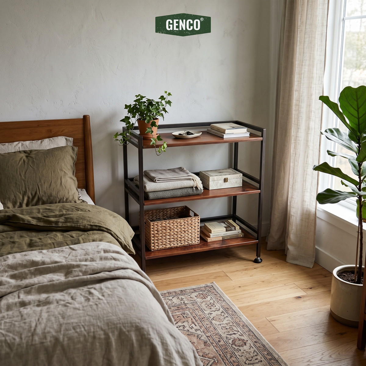 Hudson XL | 3-Tier Iron & Wood Rack