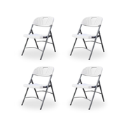 4-Pack Heavy-Duty Steel-Frame Portable Folding Chair