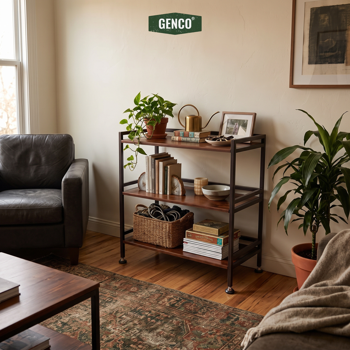 Hudson XL | 3-Tier Iron & Wood Rack