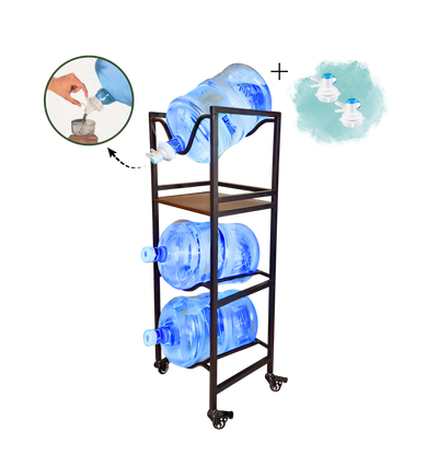 WaterRack EasyFlow | 3-Tier with Wheels & Brakes + 2x Water Jug Valve