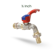 1/2 Inch Heavy-Duty Nickel Finish Copper Faucet with Red Handle