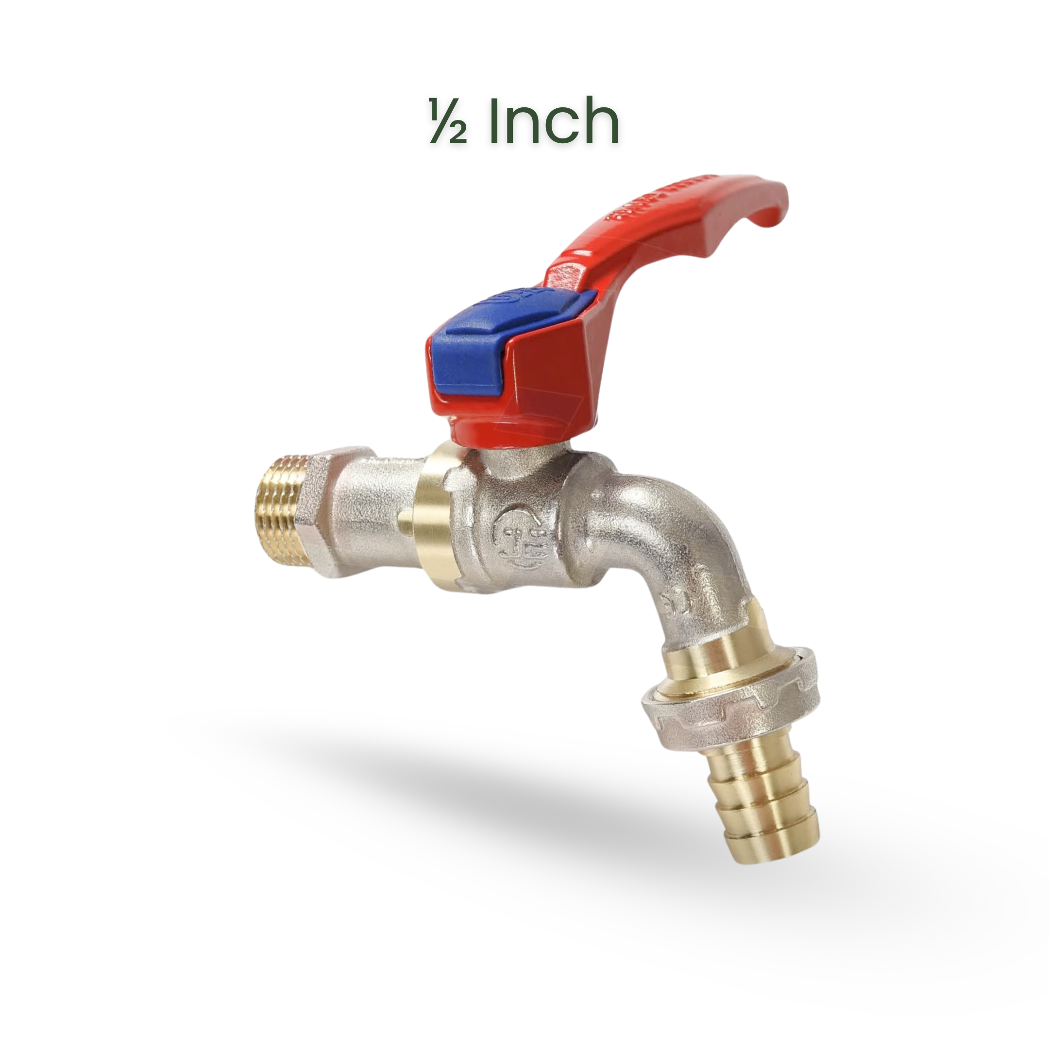 1/2 Inch Heavy-Duty Nickel Finish Copper Faucet with Red Handle