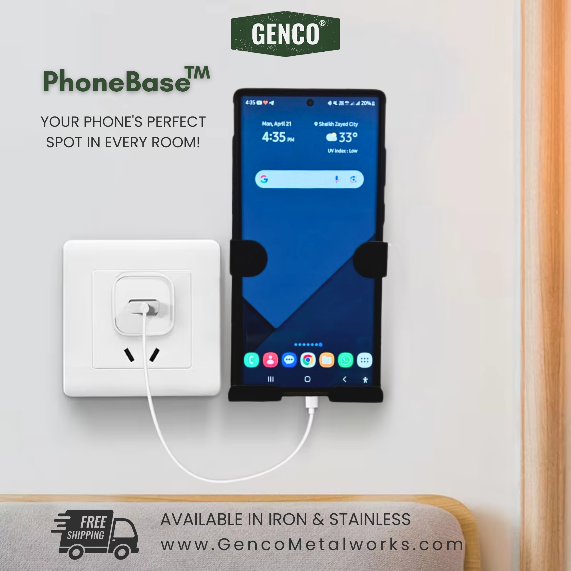 Matte Black Iron PhoneBase™