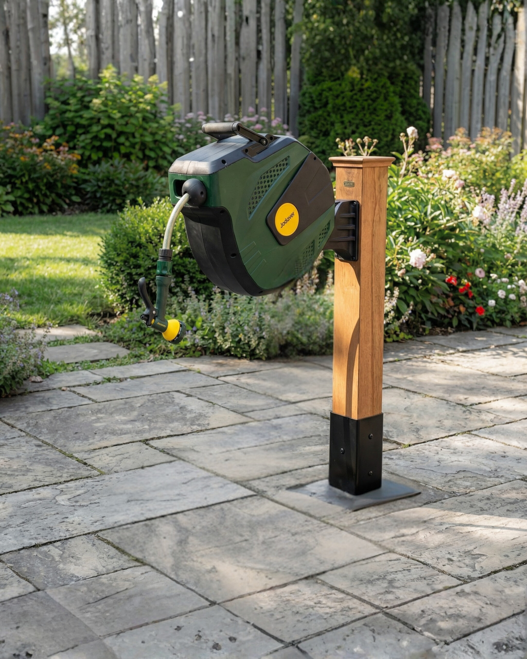 Genco Heavy-Duty Beechwood Mounting Post for Hose Reel