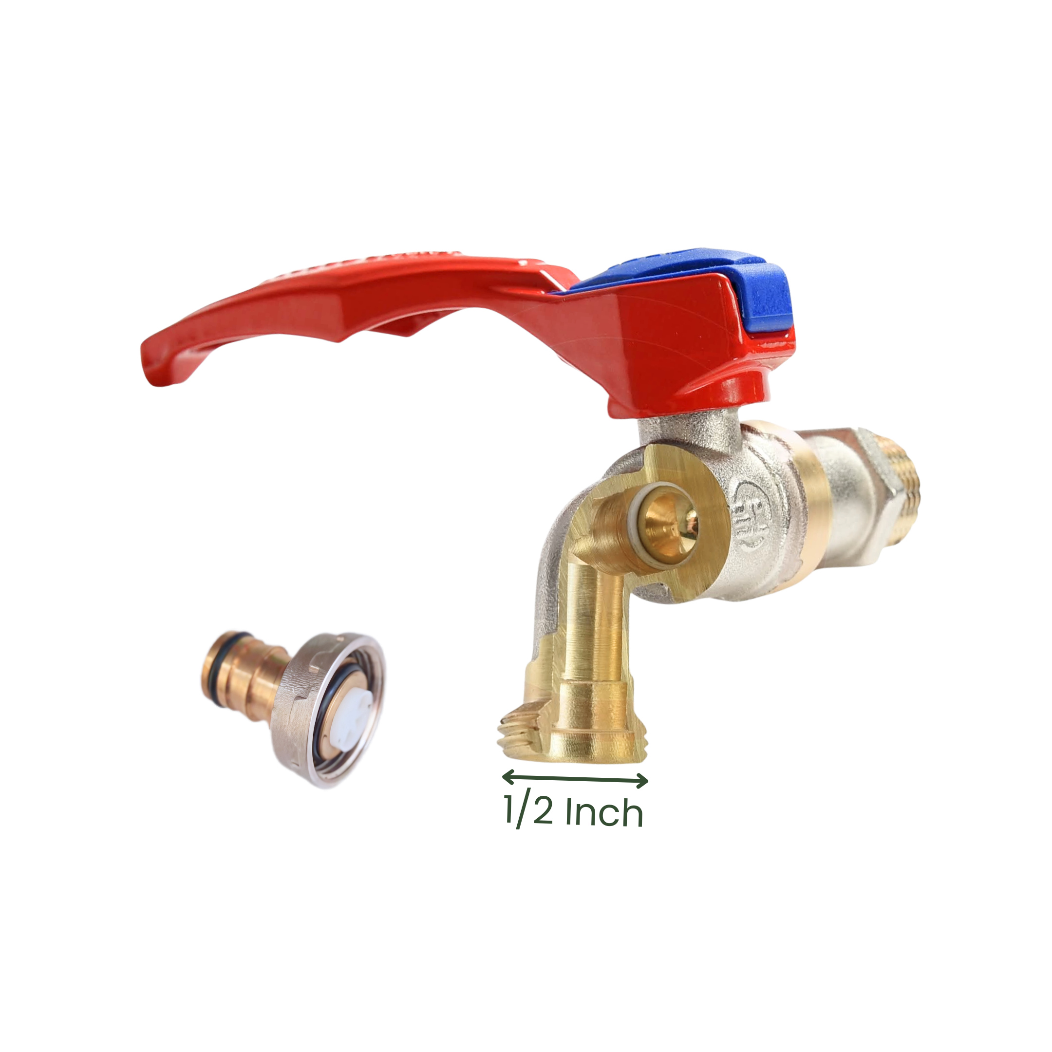 1/2 Inch Heavy-Duty Nickel Finish Copper Faucet with Red Handle