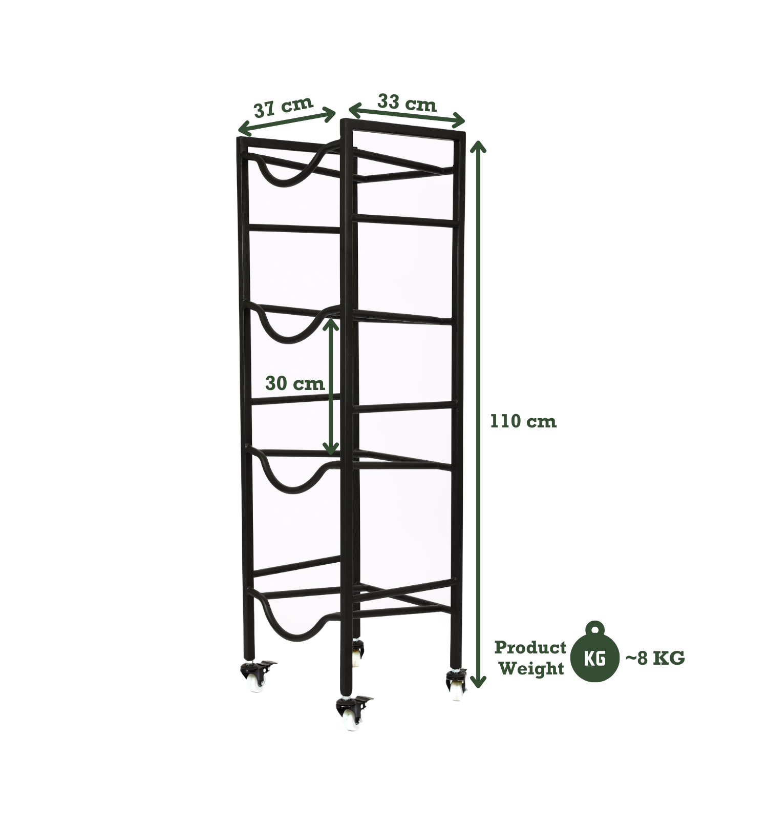 WaterRack Premium | 4-Tier with Wheels & Brakes