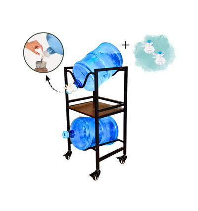 WaterRack EasyFlow | 2-Tier with Wheels & Brakes + 2x Water Jug Valve