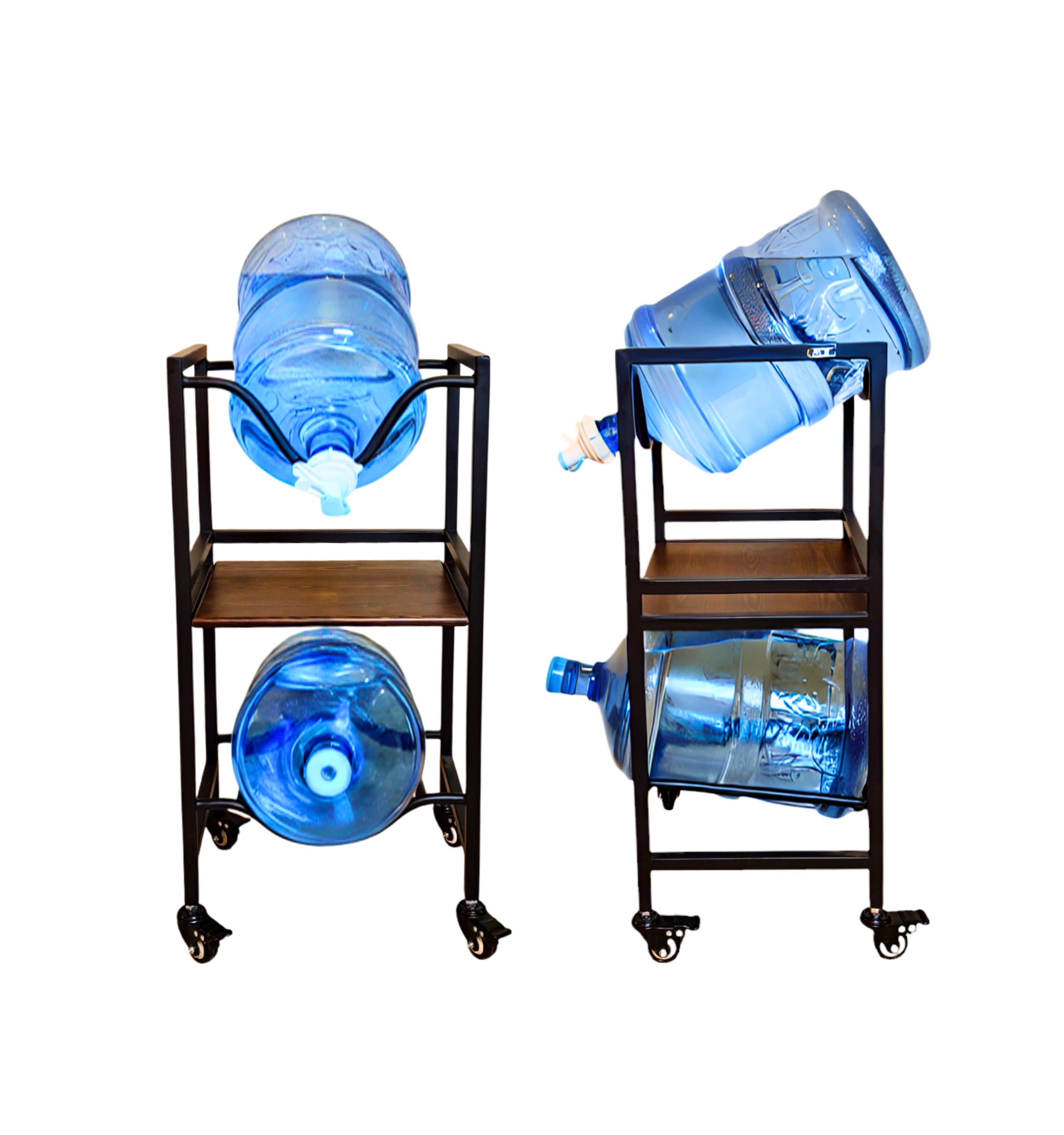 WaterRack EasyFlow | 2-Tier with Wheels & Brakes + 2x Water Jug Valve