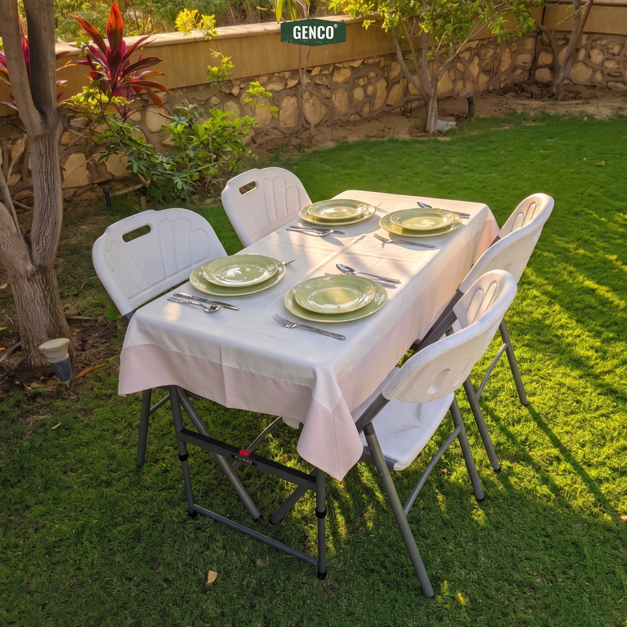 120x60 Fast-Lock Height-Adjustable Folding Table
