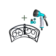 Bundle | Classic Garden Hose Wall Mount Holder + 9 Mode Spray Gun