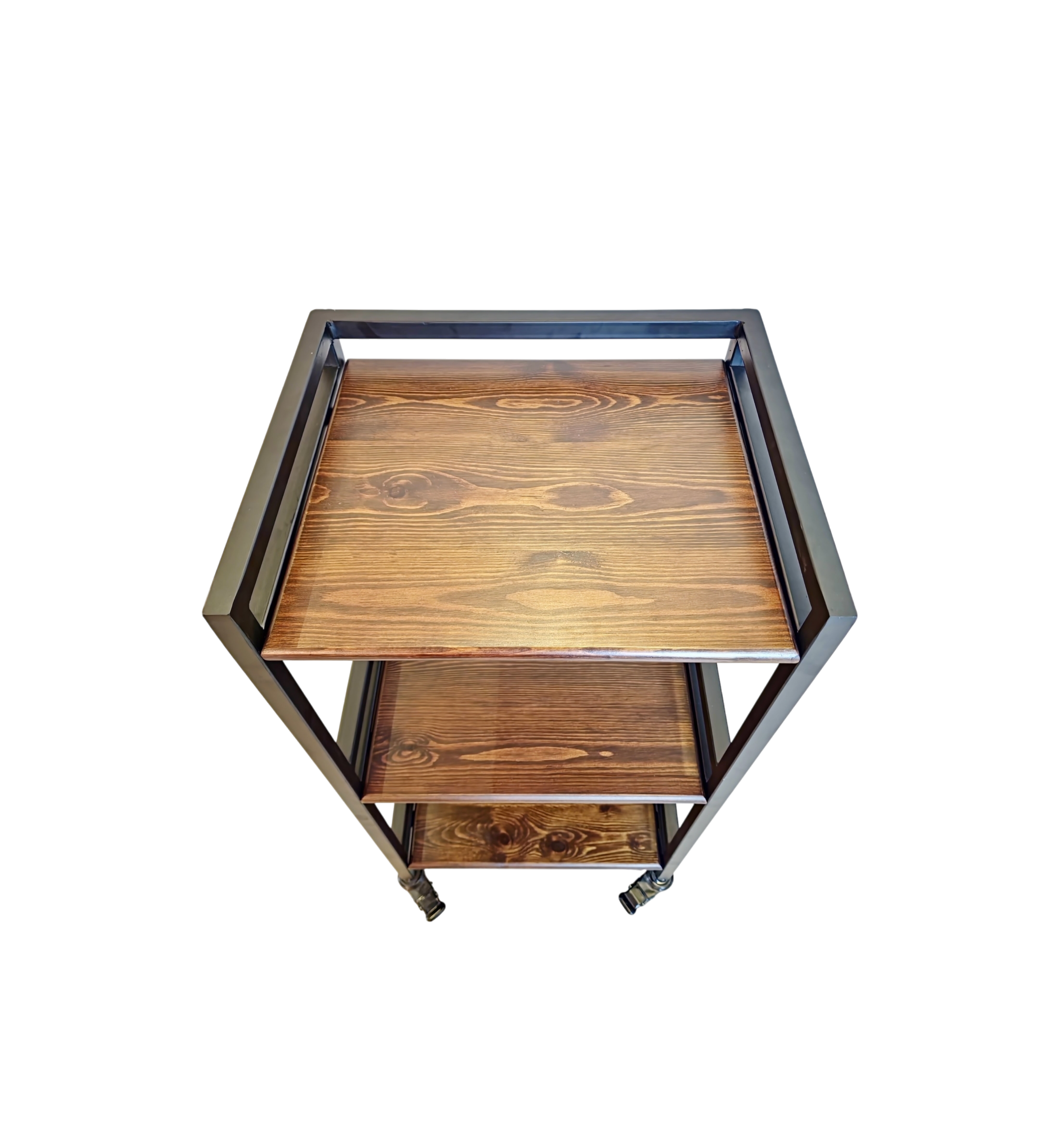 Hudson | 3-Tier Iron & Wood Rack with Wheels & Brakes