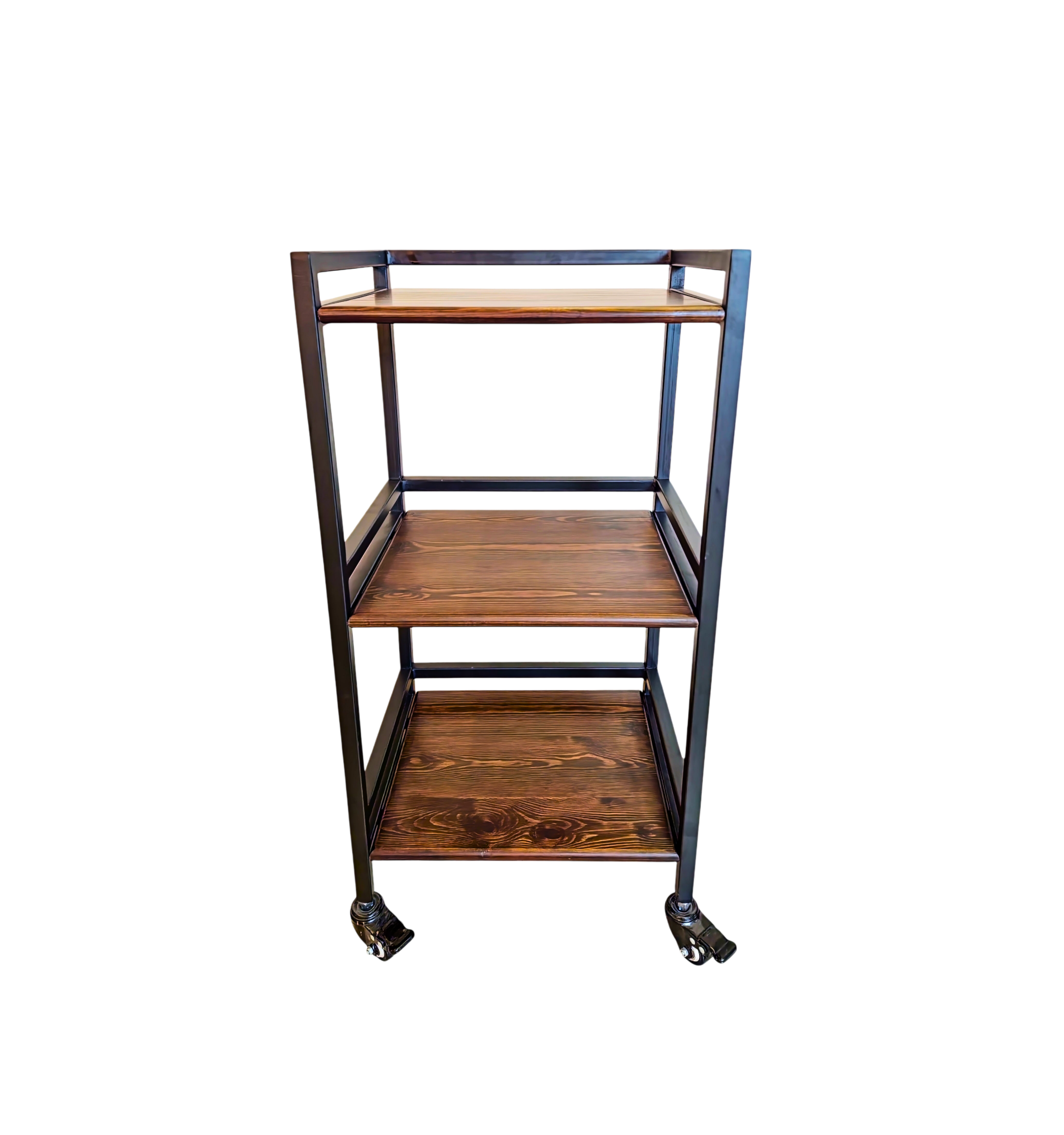 Hudson | 3-Tier Iron & Wood Rack with Wheels & Brakes