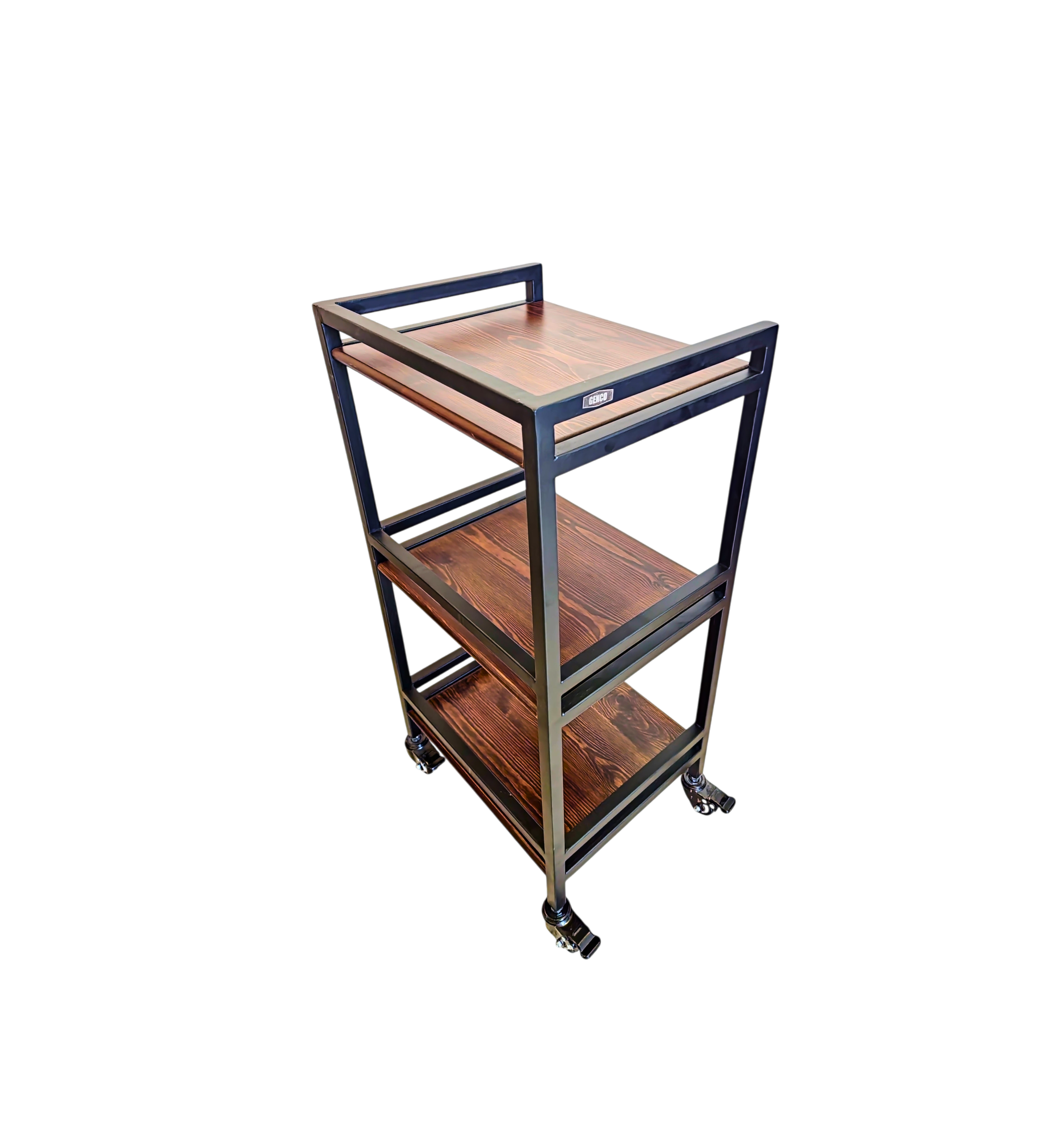 Hudson | 3-Tier Iron & Wood Rack with Wheels & Brakes