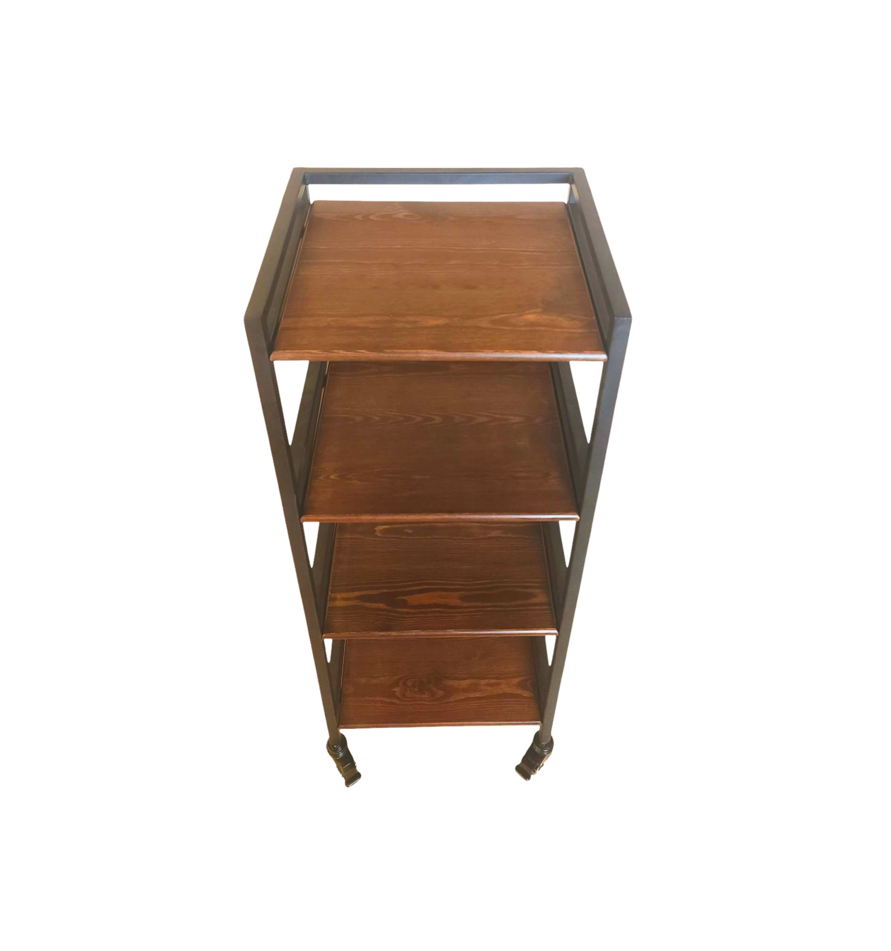 Hudson | 4-Tier Iron & Wood Rack with Wheels & Brakes