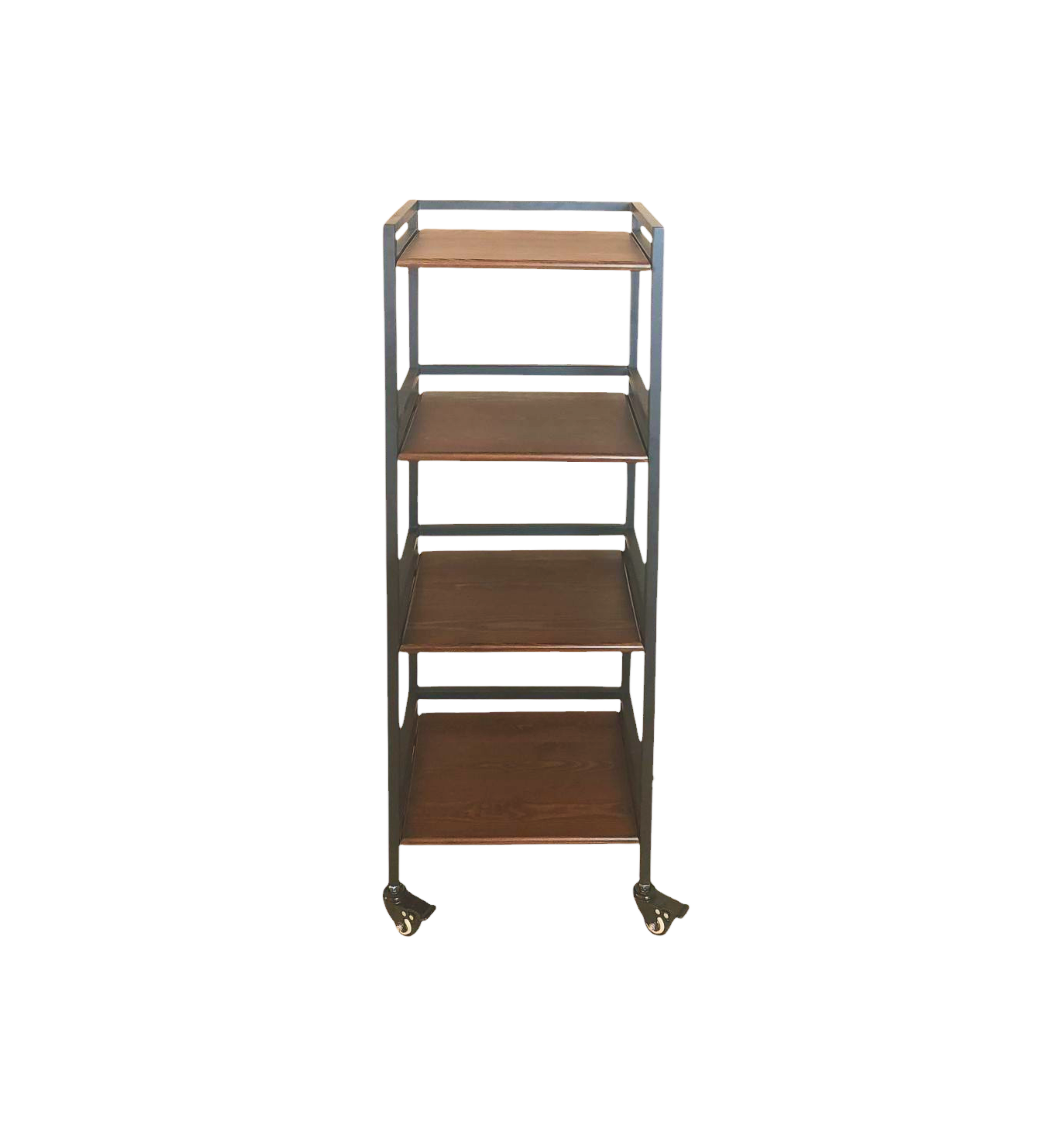 Hudson | 4-Tier Iron & Wood Rack with Wheels & Brakes