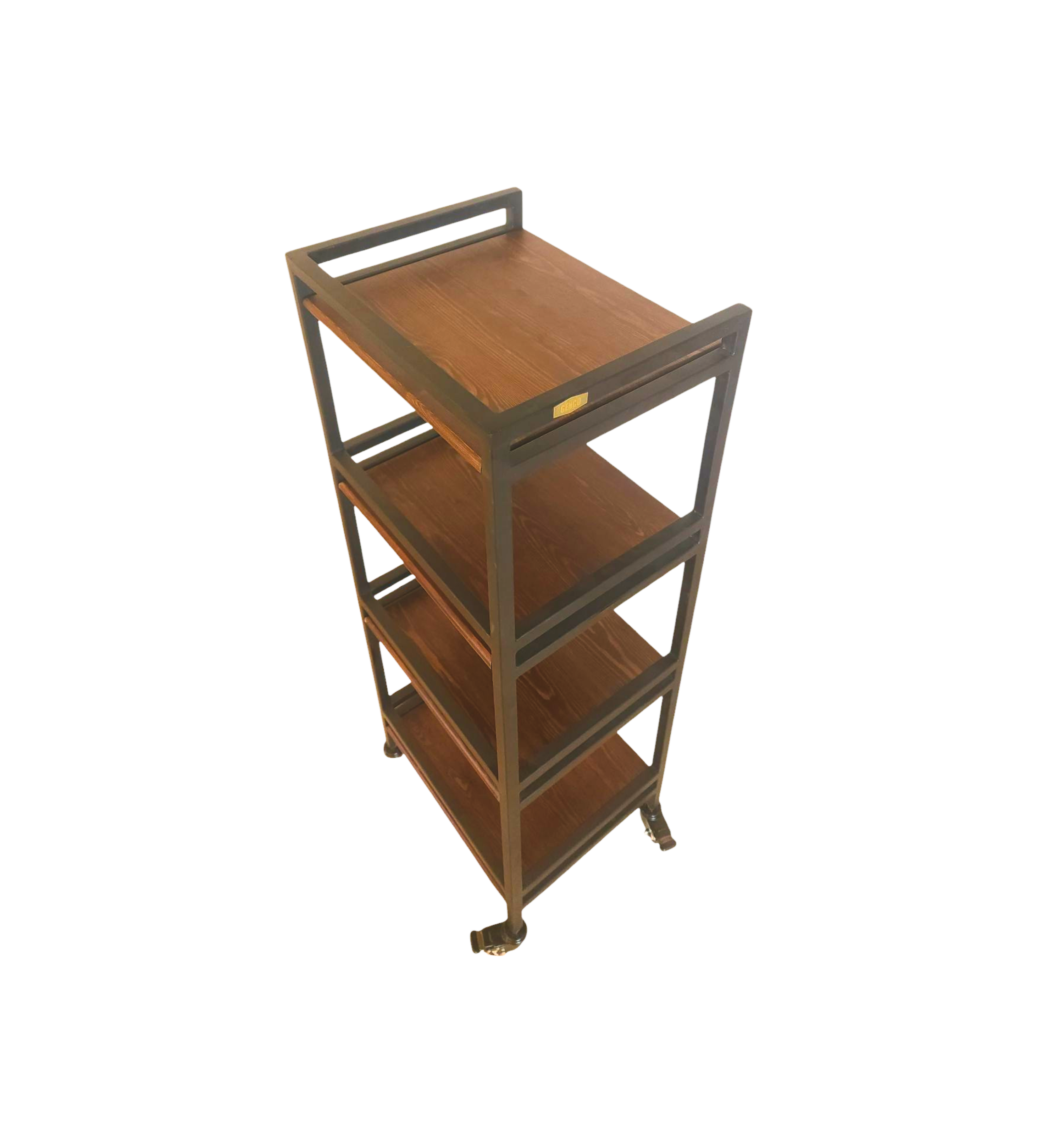 Hudson | 4-Tier Iron & Wood Rack with Wheels & Brakes