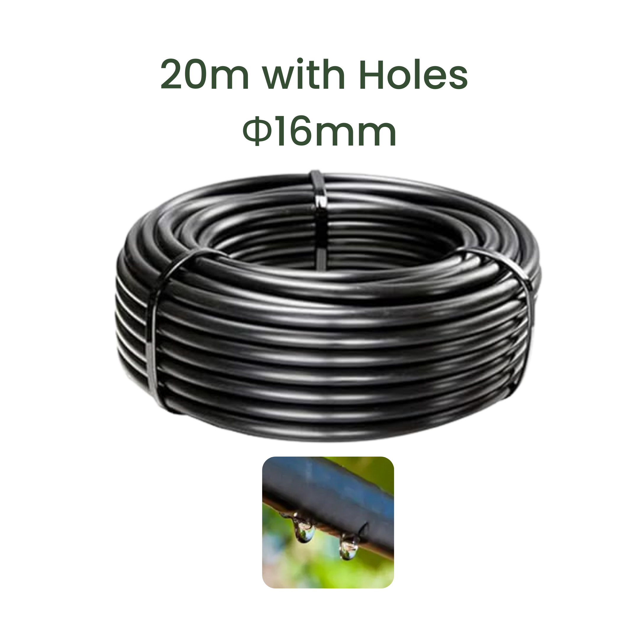 16mm PVC Pipe with Holes - 20m
