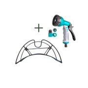 Bundle | Modern Garden Hose Wall Mount Holder + 9 Mode Spray Gun
