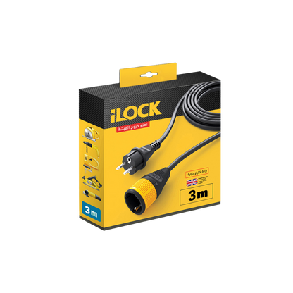 Extension Cord with Locking Plug - Heavy Duty - 3m