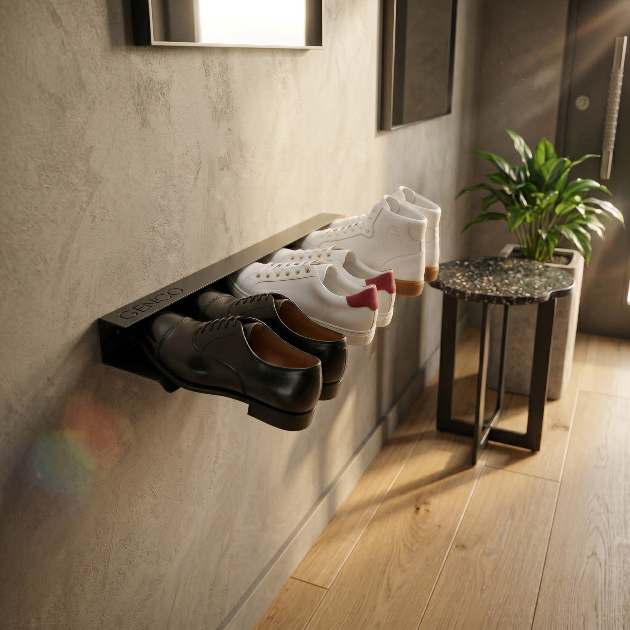 Floating Iron Shoe Rack