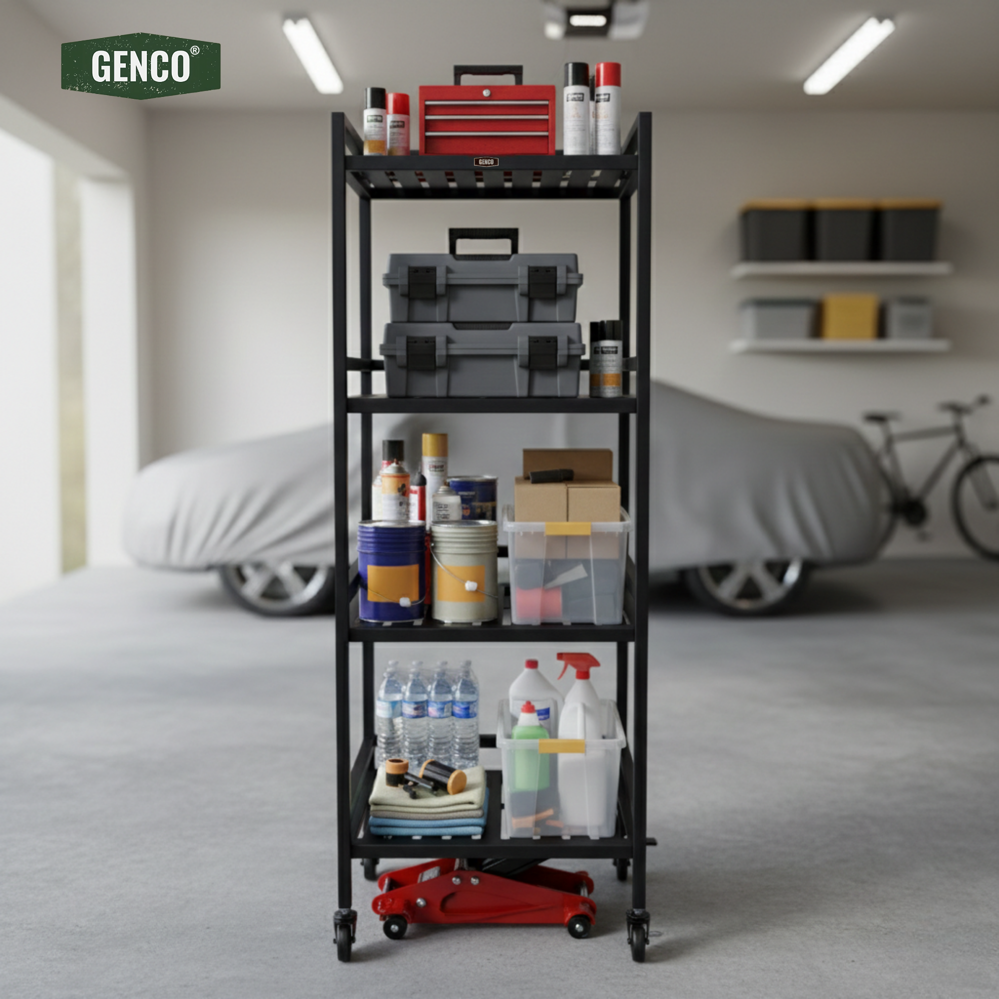 Ridge | 4-Tier Iron Rack with Wheels & Brakes