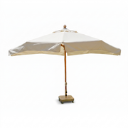 4m Beechwood XL Umbrella – Easy-Pull Rope Mechanism | With Heavy-Duty Marble Base