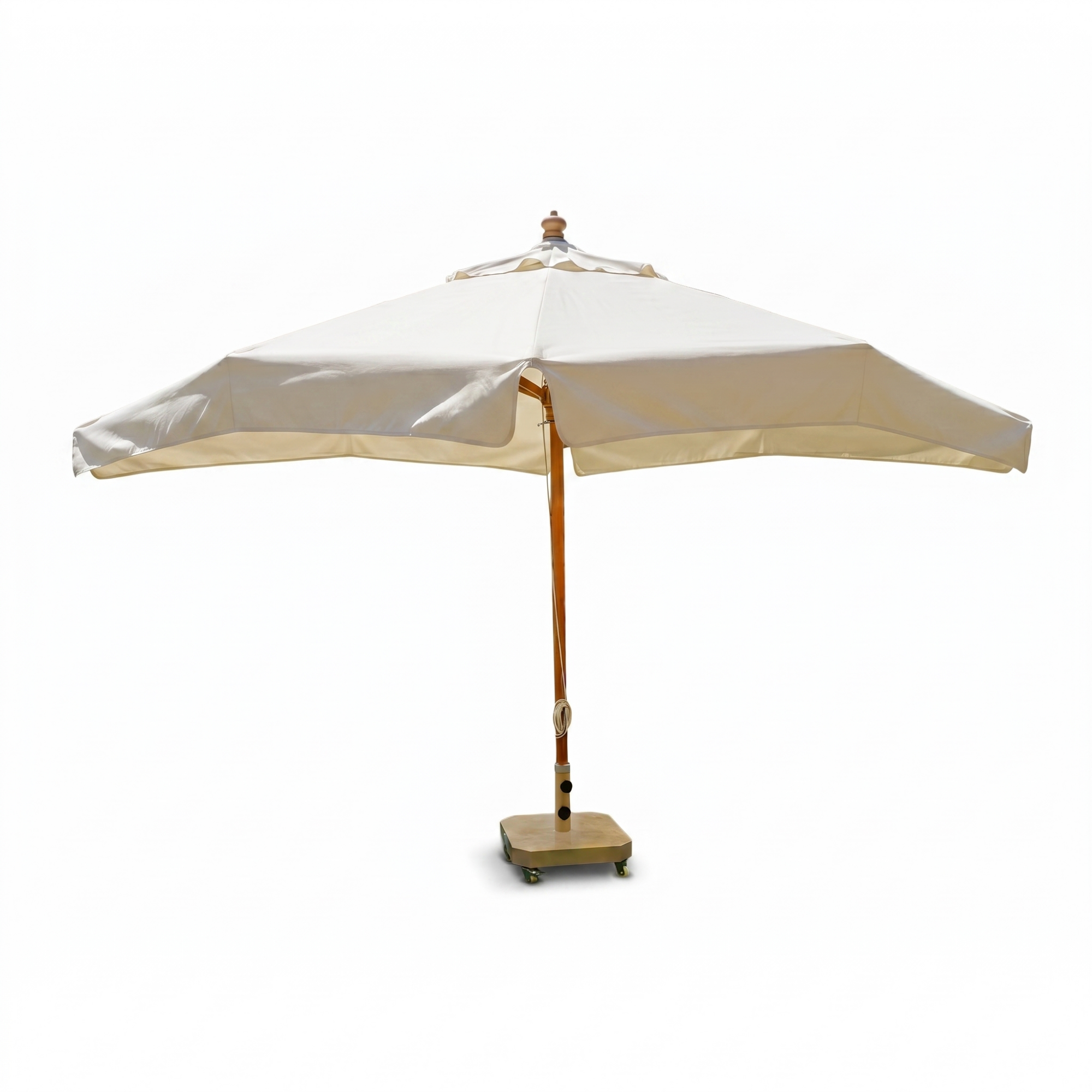 4m Beechwood XL Umbrella – Easy-Pull Rope Mechanism | With Heavy-Duty Marble Base