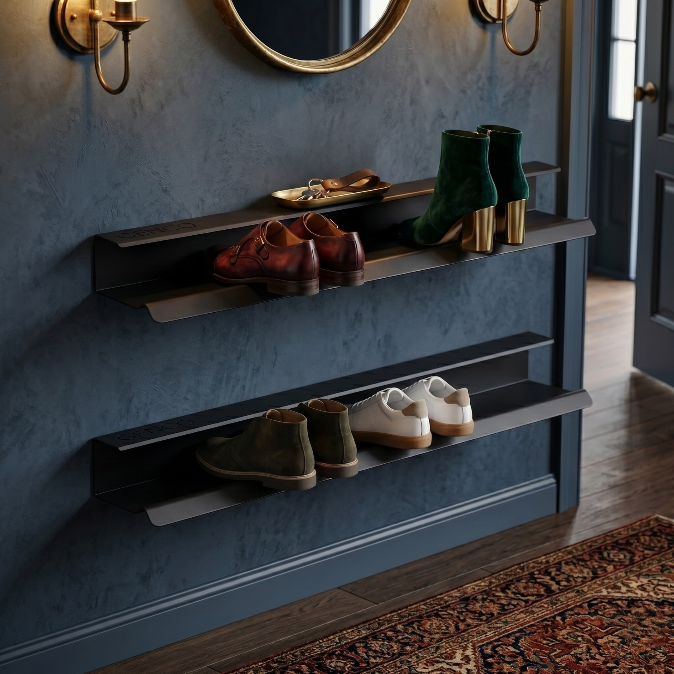 Floating Iron Shoe Rack