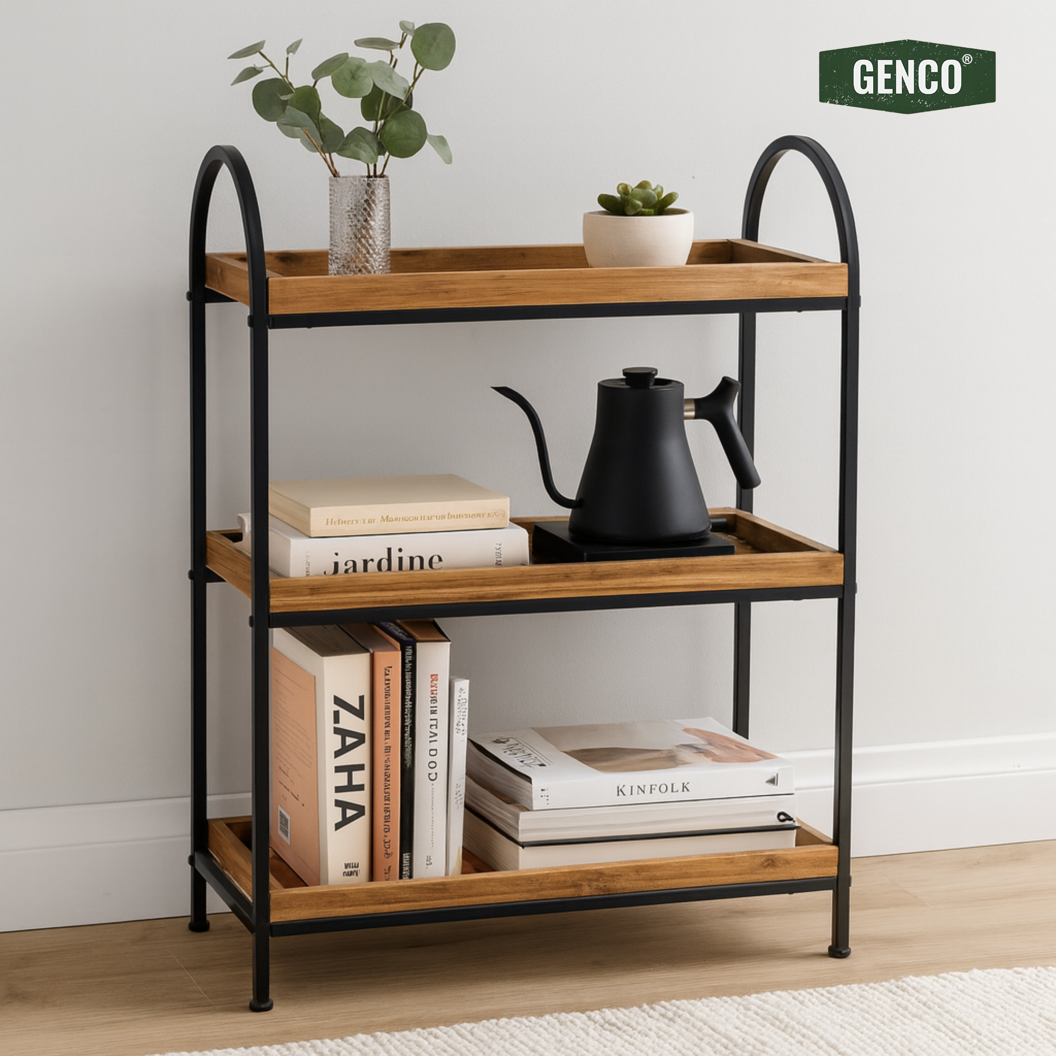 Arc | 3-Tier Wood & Iron Rack