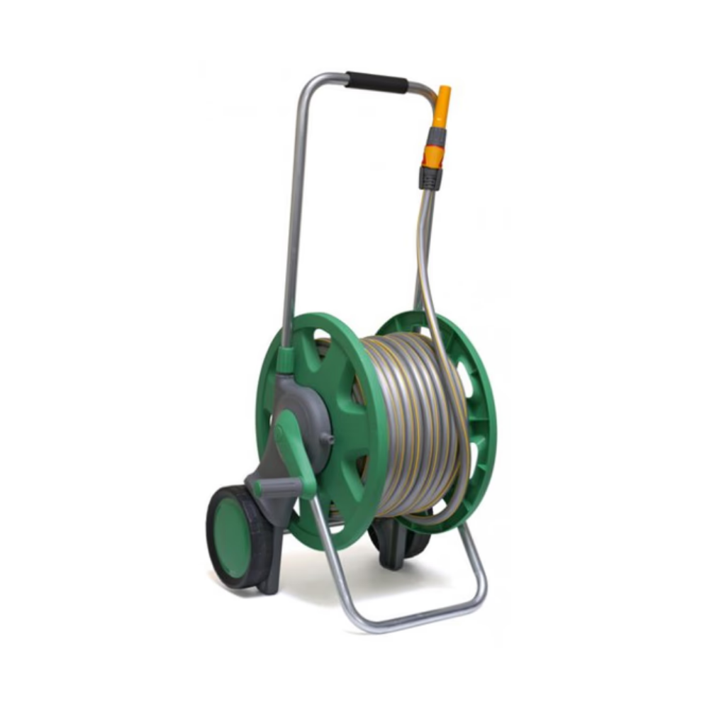 Hose Reel Cart with 50M Hose - Hozelock UK Metal Heavy Duty