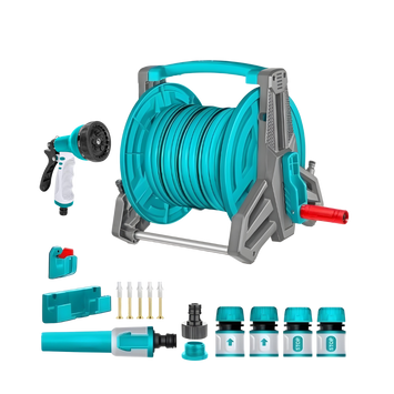 20m Wall-Mount Hose Reel with 9-Mode Sprayer - 1/2 Inch