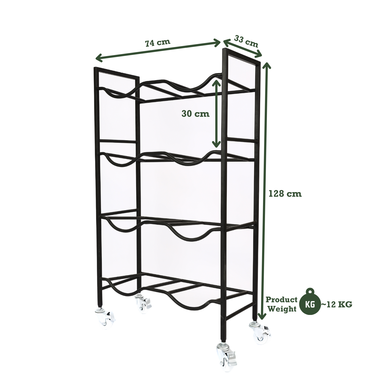 WaterRack Premium | Dual 4-Tier with Wheels & Brakes