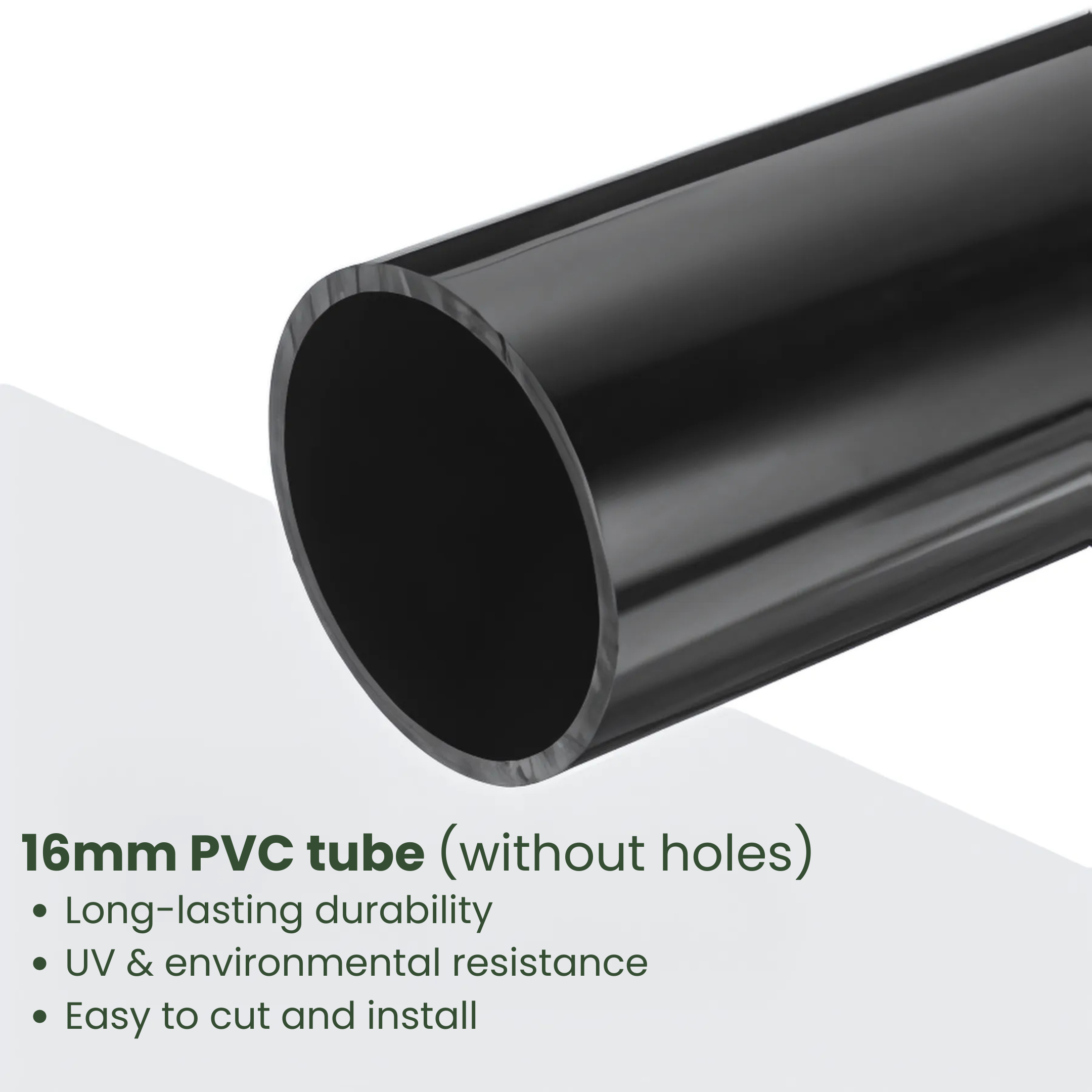 16mm PVC Pipe without Holes - 20m