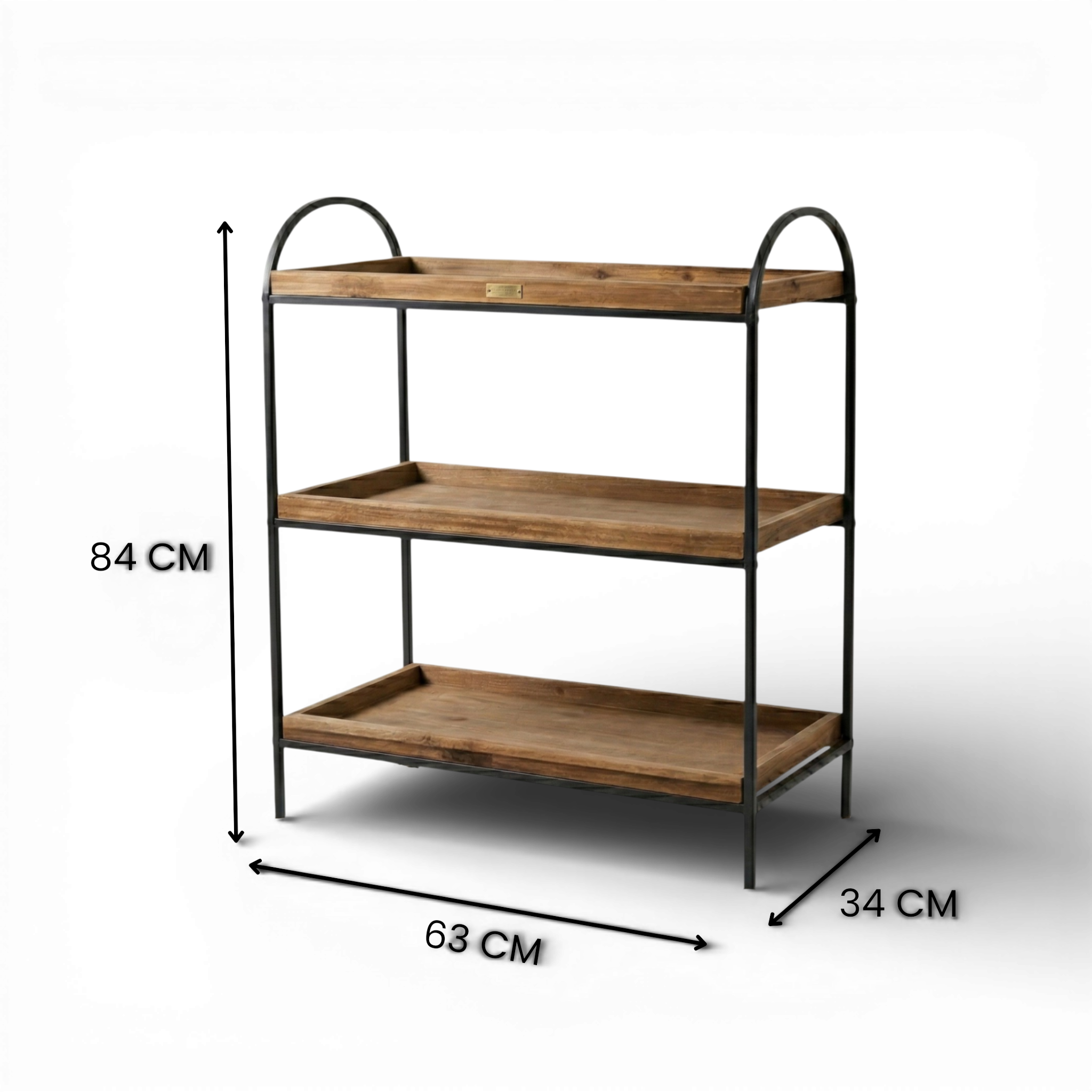 Arc XL | 3-Tier Wood & Iron Rack