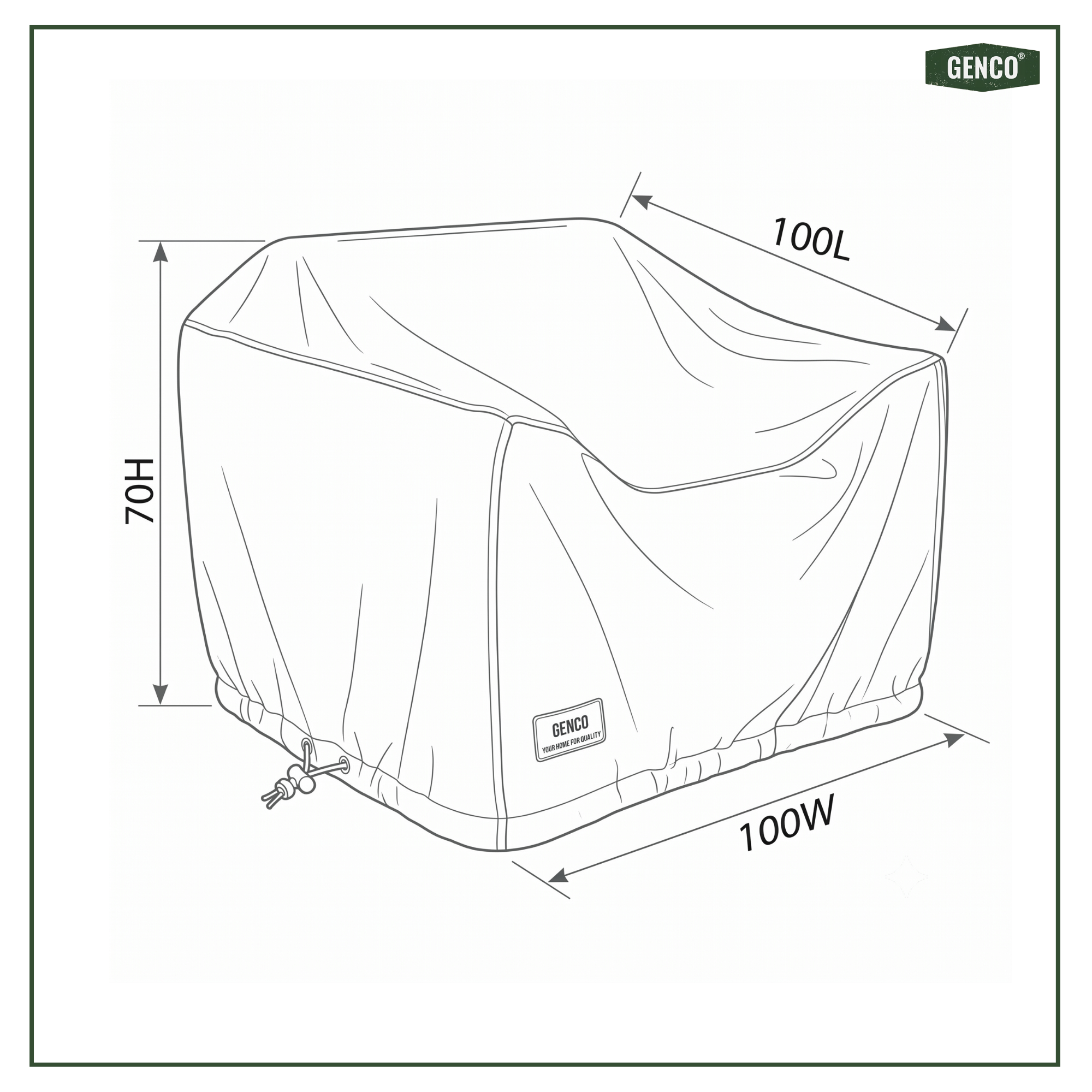 Outdoor Chair Heavy-Duty Waterproof Cover (100L X 100W X 70H)