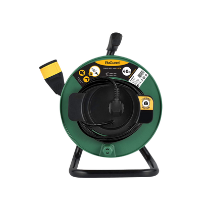Heavy-Duty Cable Reel – 40m, Water-Resistant, Single Locking Socket