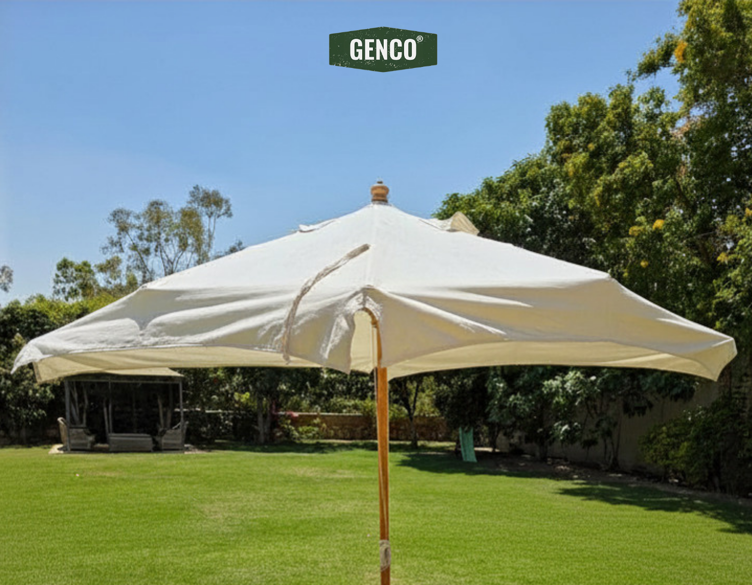 4m Beechwood XL Umbrella – Easy-Pull Rope Mechanism | Without Base