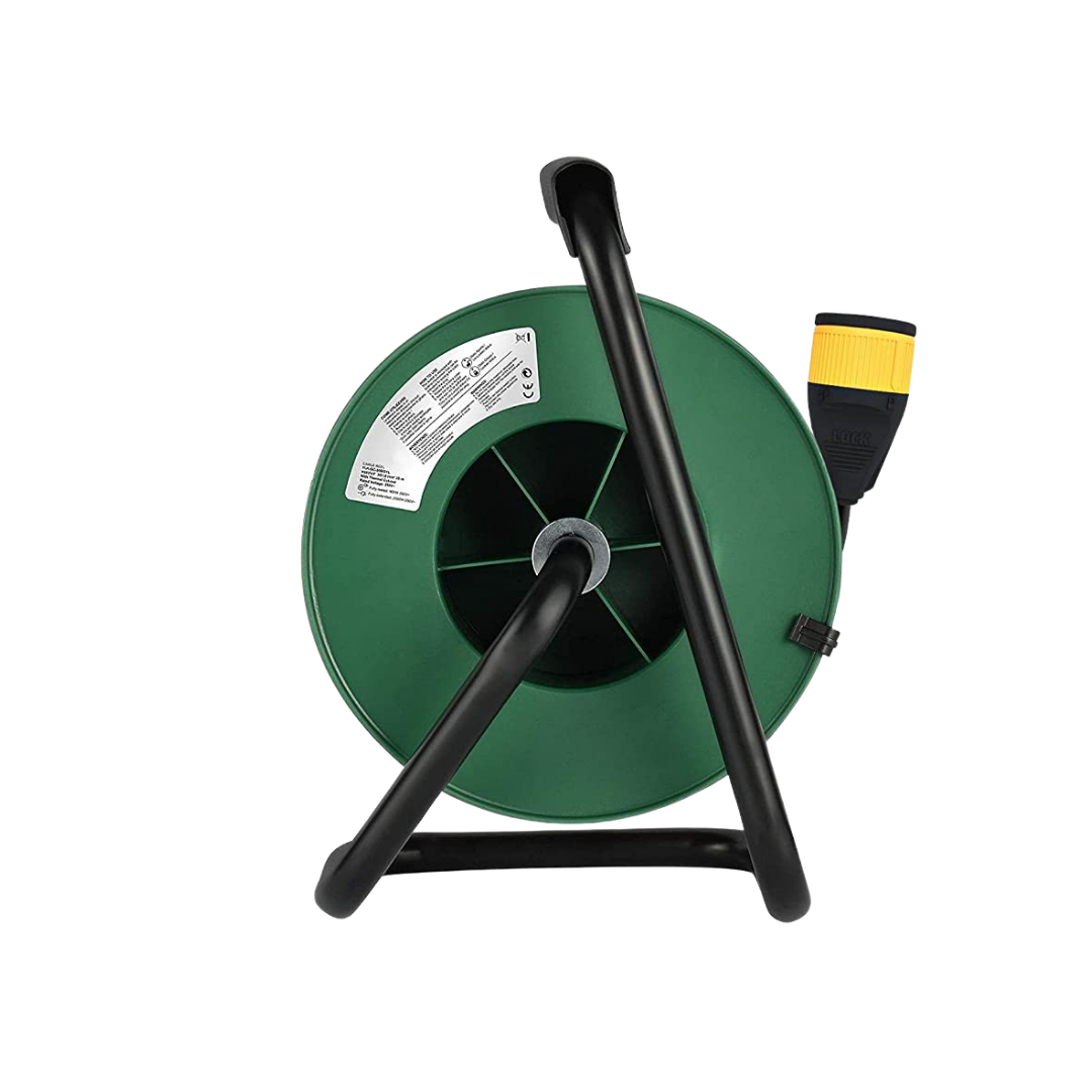 Heavy-Duty Cable Reel – 40m, Water-Resistant, Single Locking Socket