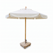 3m Beechwood Standard Umbrella – Easy-Pull Rope Mechanism | With Heavy-Duty Marble Base