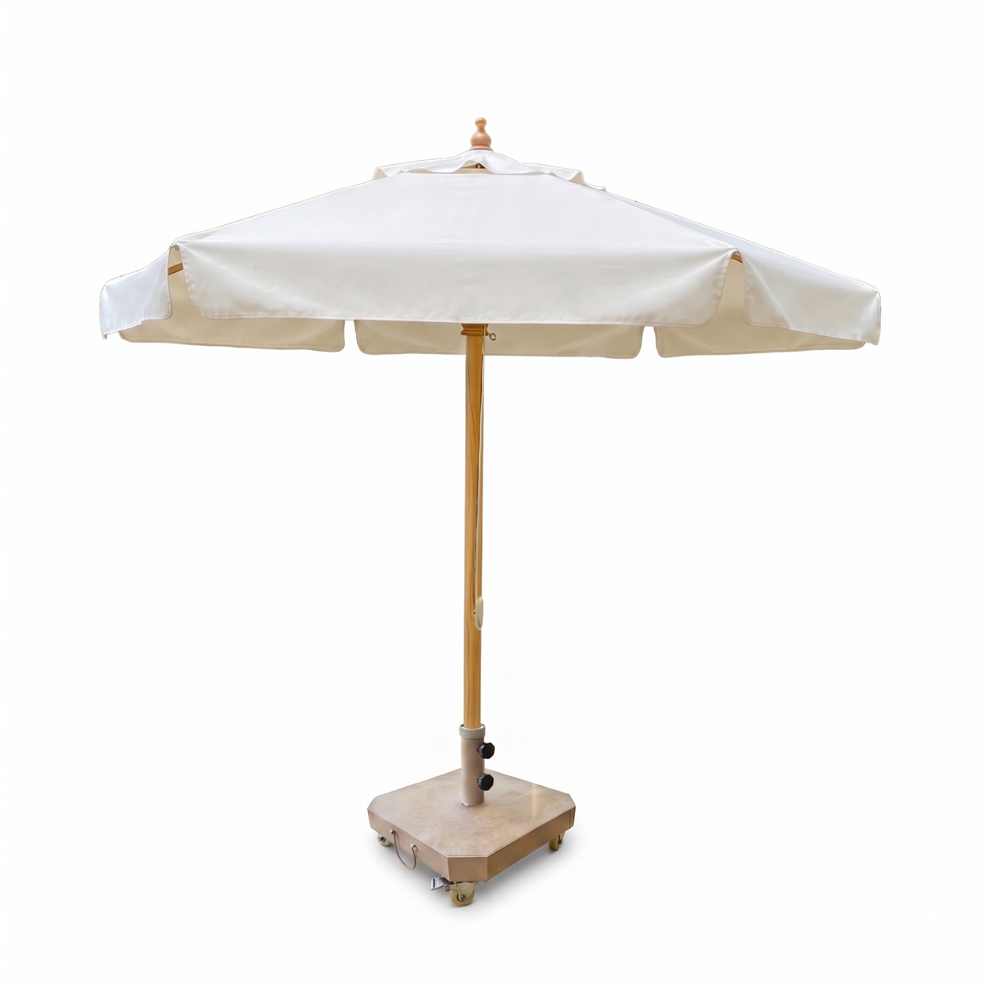 3m Beechwood Standard Umbrella – Easy-Pull Rope Mechanism | With Heavy-Duty Marble Base