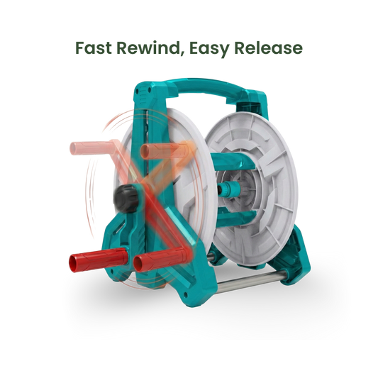 40m Wall-Mount Hose Reel with Connectors - 1/2 Inch (Hose Not Included)